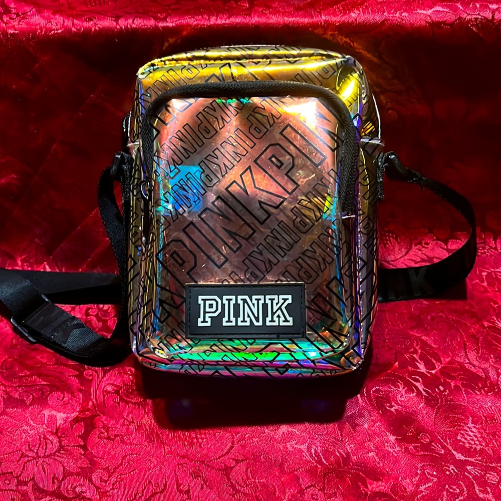 P.I.N.K transparent crossbody/fanny pack worn once